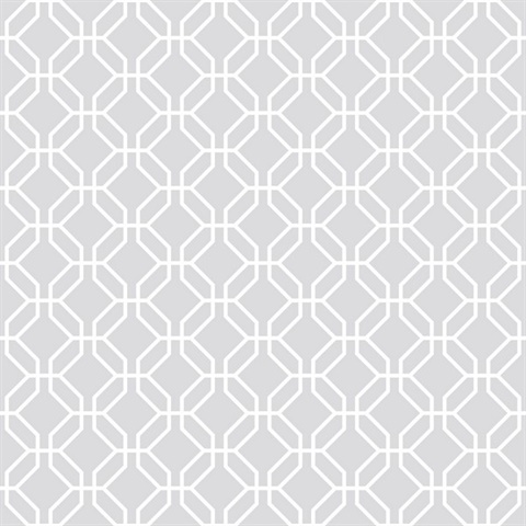 Grey Trellis Geometric  Negative Wallpaper