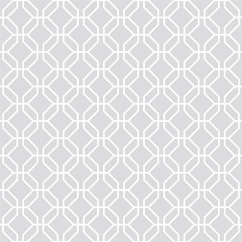 Grey Trellis Geometric  Negative Wallpaper