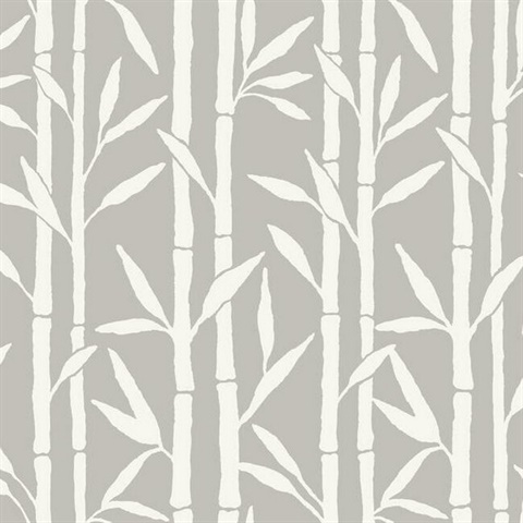Grey Vertical Bamboo Reed Grove Wallpaper