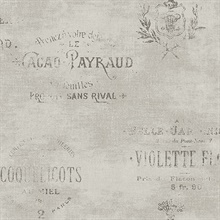 Grey Vintage Fresh Labels Wallpaper