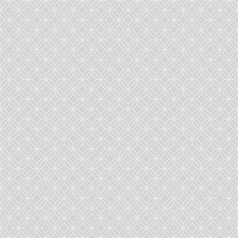 Grey & White Asian Lattice Wallpaper