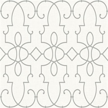 Grey & White Commercial Ironwork on Paperweave Wallpaper