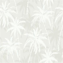 Grey & White Commercial Palm Trees Wallpaper