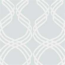 Grey & White Dante Ribbon Wallpaper