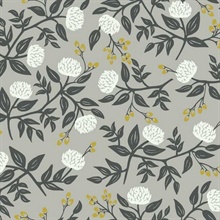 Grey & White Large Scale Floral Peonies Rifle Paper Wallpaper