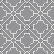 Grey & White Lattice Geometric Wallpaper