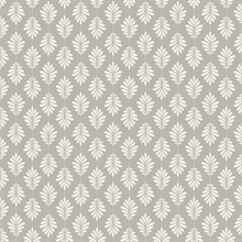 Grey & White Leaflet Modern Floral Leaf Prepasted Wallpaper