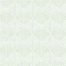 Grey & White Palm Leaves Thatch Prepasted Wallpaper