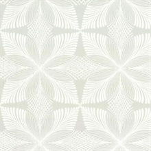 Grey &amp; White Roulettes Art Deco Wallpaper