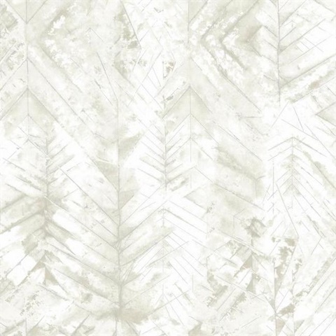 Grey & White Textural Impremere Leaf Wallpaper