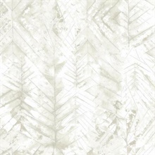 Grey &amp; White Textural Impremere Leaf Wallpaper