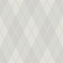 Grey & White Textured Argyle Wallpaper