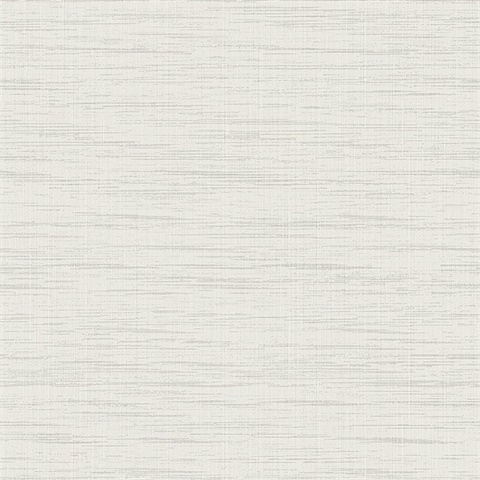 Grey &  White Textured Faux Linen Wallpaper
