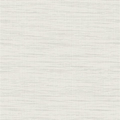 Grey &  White Textured Faux Linen Wallpaper