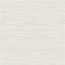 Grey &  White Textured Faux Linen Wallpaper