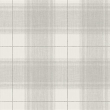 Grey &amp;  White Textured Plaid Wallpaper