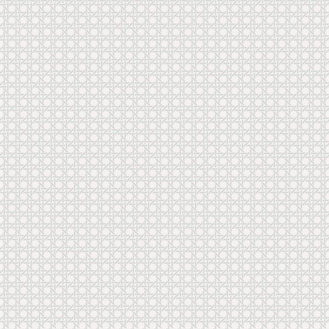 Grey & White  Wicker Screen Textured Wallpaper