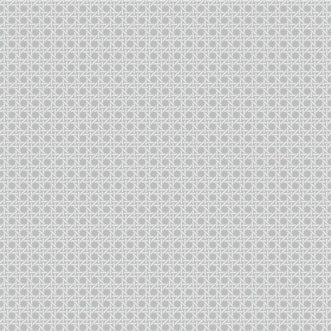 Grey & White Wicker Screen Textured Wallpaper