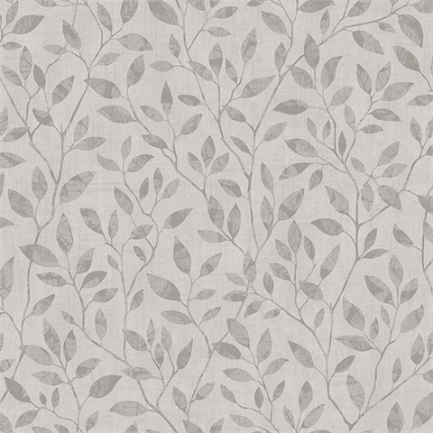 Grey Willow Leaf Wallpaper