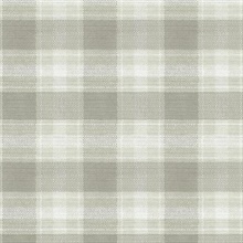 Grey Woven Buffalo Check Plaid Wallpaper