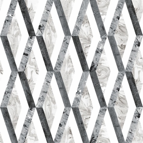 Greys Statuary Diamond Inlay Peel and Stick Wallpaper