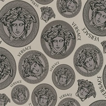 Greyscale Monarch Versace Italian Wallpaper