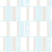 Grid Lock Duck Egg & Taupe Retro Wallpaper