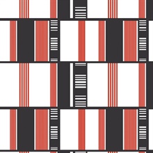 Grid Lock Red & Black Retro Wallpaper