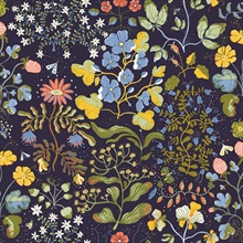 Groh Dark Blue Floral Wallpaper