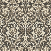 Guinevere Black Baroque Marquetry Wallpaper