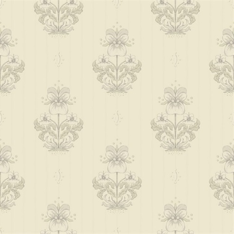 Gullvie Cream Pansies Wallpaper