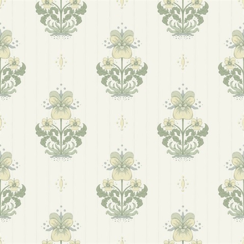 Gullvie White Pansies Wallpaper