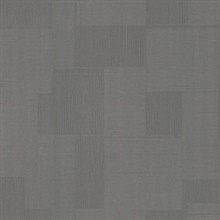 Gunmetal Contour Textured Parquet Tile Line  Wallpaper