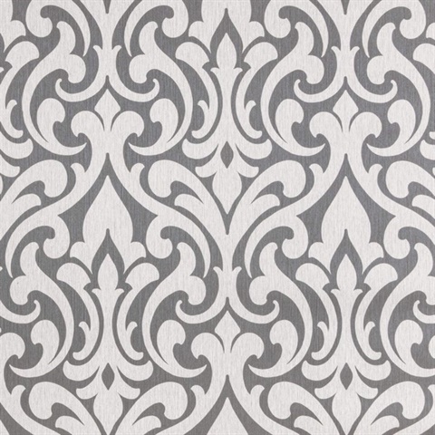 Gustav Damask II Baroness Commercial Wallpaper