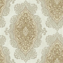 Gypsy Medallion Beige & Taupe Wallpaper