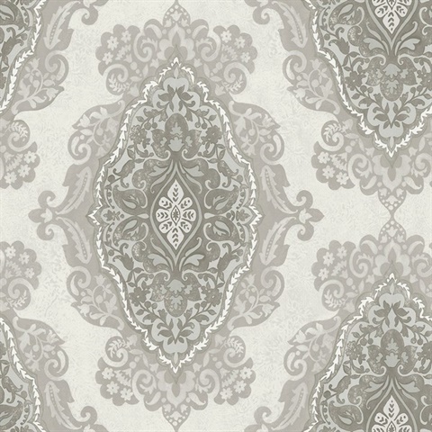 Gypsy Medallion Grey Wallpaper
