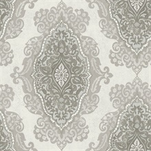 Gypsy Medallion Grey Wallpaper