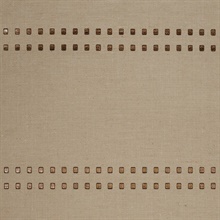 H : Studs And Stripes Horizontal Bronze on Natural Burlap Jute