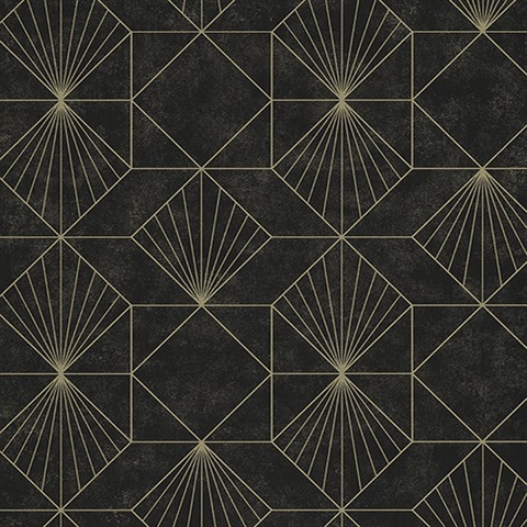 Halcyon Black Geometric Wallpaper