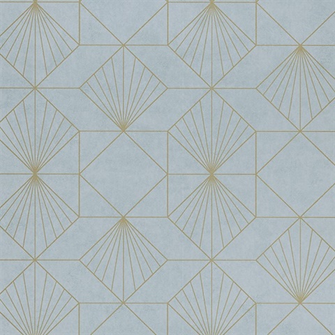 Halcyon Blue Geometric Wallpaper