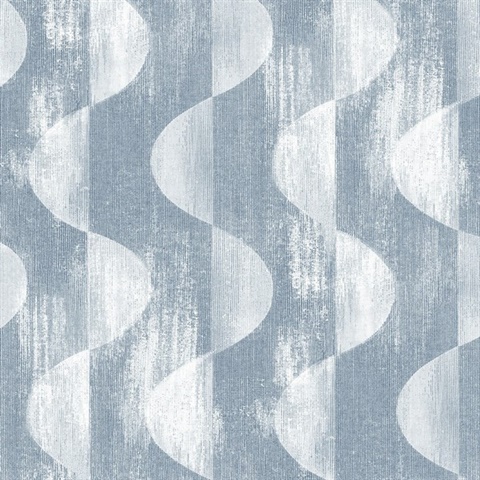 Half Circles Blue Peel and Stick Wallpaper