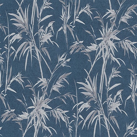 Hali Blue Leaf Reeds Wallpaper