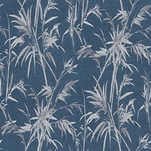 Hali Blue Leaf Reeds Wallpaper