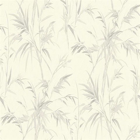 Hali Light Grey Leaf Reeds Wallpaper