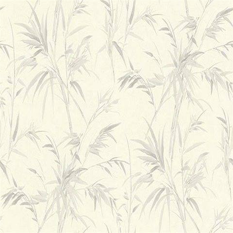 Hali Light Grey Leaf Reeds Wallpaper