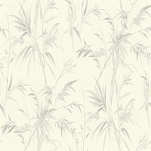 Hali Light Grey Leaf Reeds Wallpaper