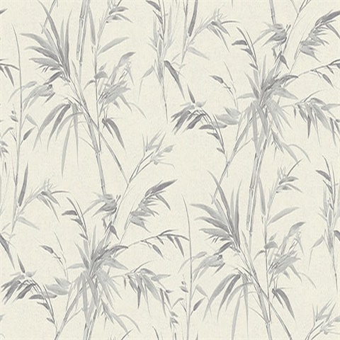 Hali Silver Leaf Reeds Wallpaper