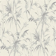 Hali Silver Leaf Reeds Wallpaper