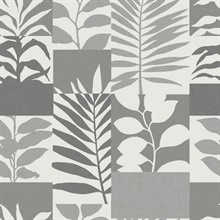 Hammons Silver Block Botanical Wallpaper