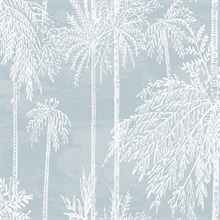 Hampton Blue Palm Tree Grove Wallpaper